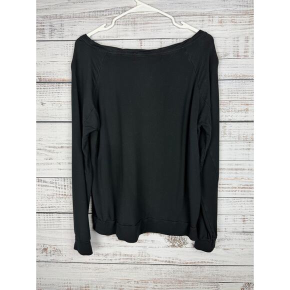 The Laundry Room Slub Knit Sweatshirt Black Cozy Lounge Small Jetlagged Soft - Picture 3 of 7